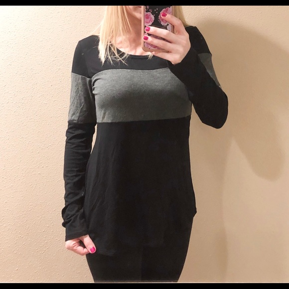 Brand New Black & Gray Color Block Shirt Top - Picture 3 of 5